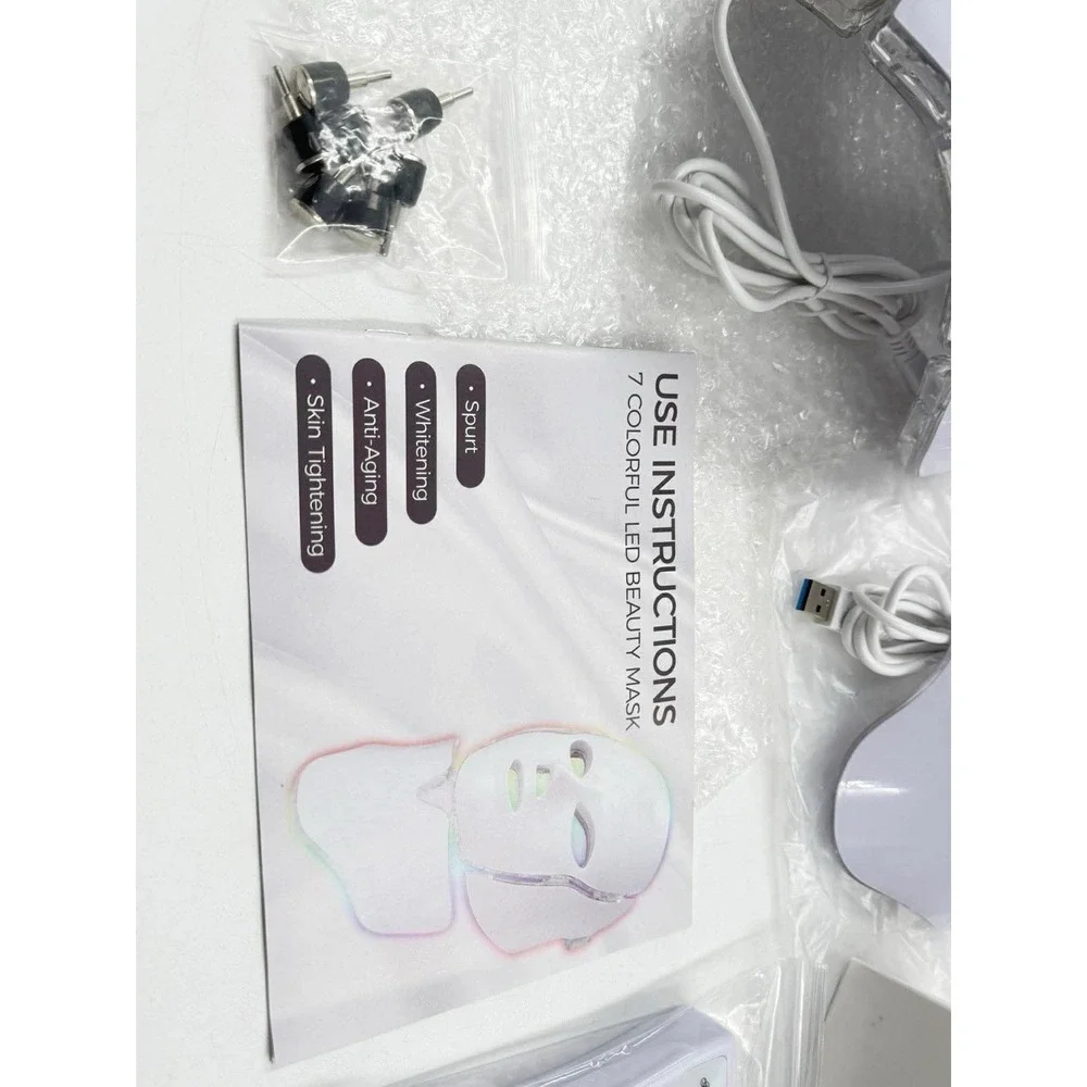 Duevie LED Facial Mask Therapy Red Light Therapy Mask FSA 7 Colors Facial Ski...